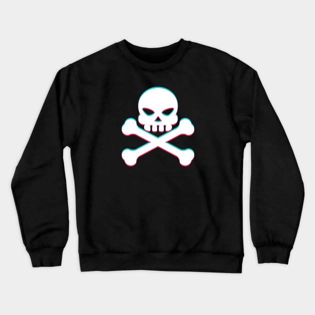 TikTok skull danger emoji smiley White Crewneck Sweatshirt by ThingyDilly